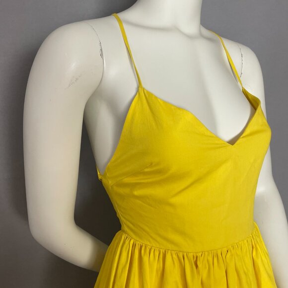 NWT Forever 21 Sundress Yellow Bright Strappy FLAW Criss-Cross Back Backless  XS - Picture 8 of 8